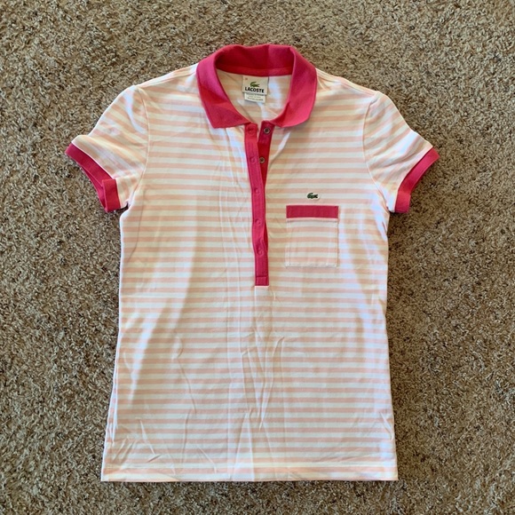 Lacoste Tops - Lacoste women’s multi colored polo, snap buttons